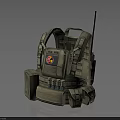 Tactical Military Vest With Radio Antenna Medical Cross Panel And Utility Pockets