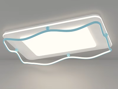 Elegant Modern Ceiling Light With Curved Wave Design And Bright White Illumination 3d model