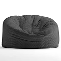 Black Bean Bag Chair with Soft Quilted Fabric Round Comfortable Design for Living Room