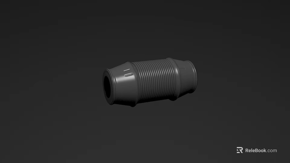 Gray Ceramic Vessel With Textured Surface And Cylindrical Design 3d model