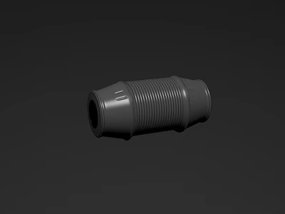 Gray Ceramic Vessel With Textured Surface And Cylindrical Design 3d model
