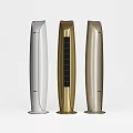 Modern Tower Air Conditioner Fan In Silver Gold And Champagne Colors With Sleek Design