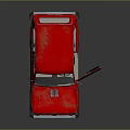 Red Small Car With Open Hood And Doors Showing Engine Interior 3d model