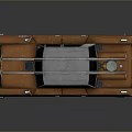 Brown Vintage Car with Silver Roof and Green Rear Light 3D Rendered Model