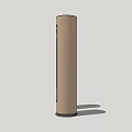 Brown Tower Air Conditioner Fan With Digital Display And Control Panel Design