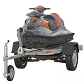 Two Yamaha Jet Skis On Trailers With Diverse Color Schemes