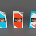 Colorful Digital Billboards Featuring Blue Orange Screens And Modern Design