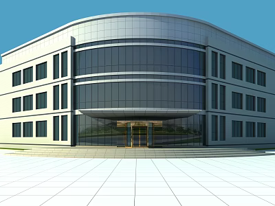 modern office building outdoor office building 3d model