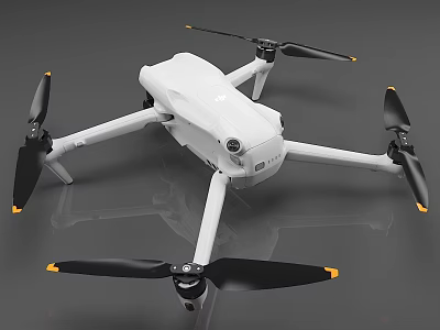 White Modern Commercial Drone With HD Camera Long Flight Time And Stable Propellers 3d model