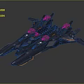 Two Blue Futuristic Spaceships Featuring Sleek Design And Orange Accent Details