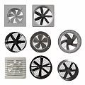 Various Industrial Exhaust Fans with Different Grille and Blade Styles