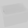White Square Bathtub Design With Built in Drain and Side Faucet