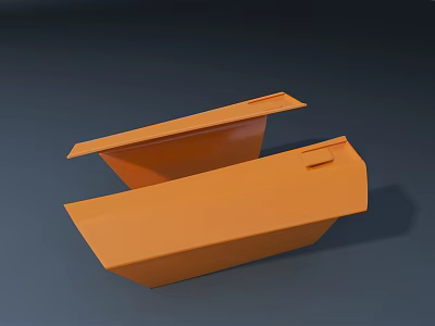 Orange Passenger Aircraft Model Components Featuring Open Top Structure Design 3d model