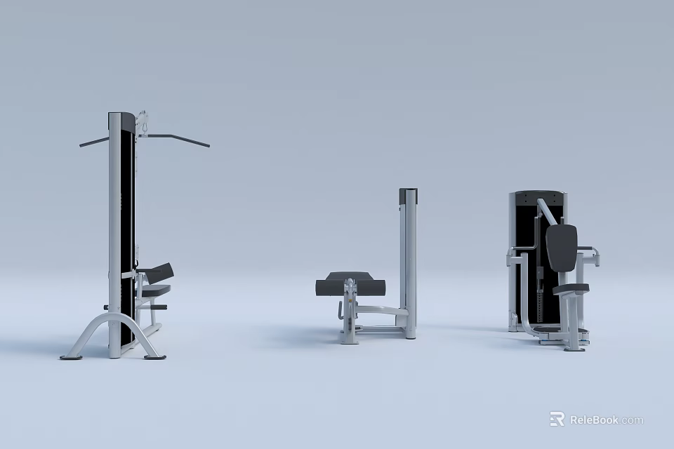 Professional Sports Equipment Collection with Strength Training Machines Workout Benches and Core Training Tools 3d model 