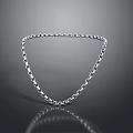 Shiny Silver Chain in Triangular Shape on Dark Background with Reflection