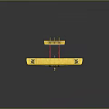 Vintage Yellow Biplane With Red Accents And Black Emblems On Double Wings