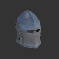 Medieval Metal Helmet With Visor And Intricate Decorative Design Elements 3d model