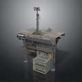 Industrial Metal Platform Structure With Steel Supports And Control Cabinet