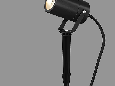 Black Adjustable Outdoor Light with Ground Stake Stand and Weatherproof Design 3d model