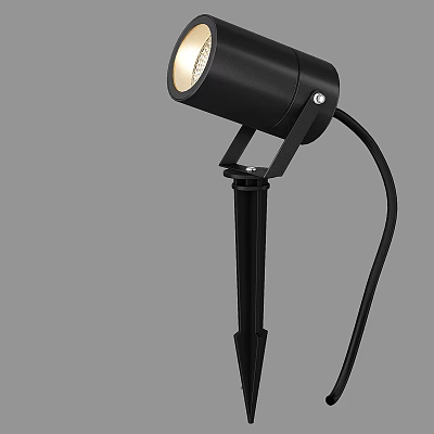 Black Adjustable Outdoor Light with Ground Stake Stand and Weatherproof Design 3d model