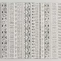 Black and White Modern Square Area Rug with Geometric Patterns and Tassel Edges