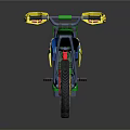 Colorful Toy Motorcycle With Green Yellow Blue Design Sturdy Wheels And Playful Style For Kids