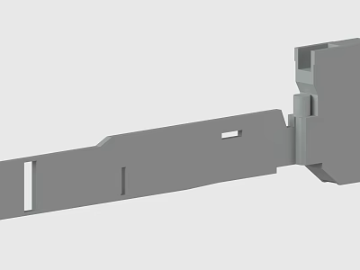 Gray Metal Mechanical Part Featuring Long Strip Body And Connection Holes Structure 3d model