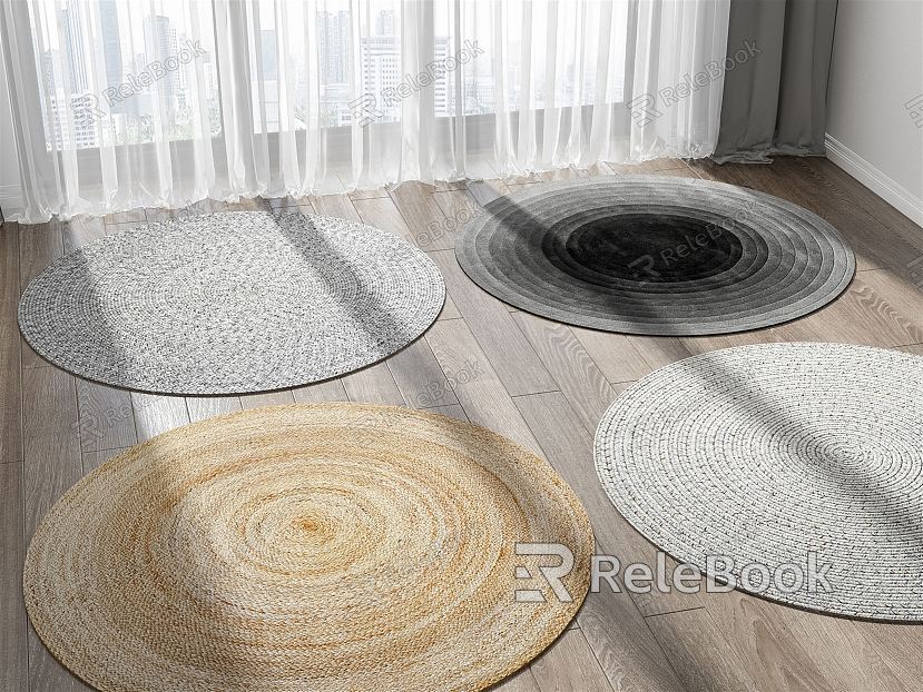 Modern Round Carpet Round Pattern Carpet Combination model