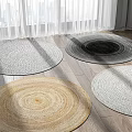 Modern Round Carpet Round Pattern Carpet Combination 3d model