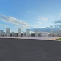 Aerial Urban Planning View With High Rise Buildings Open Plazas And Green Zones