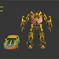 Transformers Bumblebee Action Figure Toy With Car Mode And Yellow Design