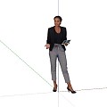 Standing Lady Talking Lady Workplace Woman 3d model