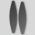 Two Modern Curved Slim Design Mirrors Mounted On White Wall 3d model