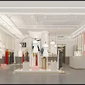 Stylish Clothing Store Interior With Mannequins Display Racks And Bright Lighting