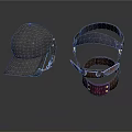 Dark Baseball Cap And Adjustable Leather Strap Headband For Daily Essentials 3d model
