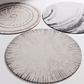 Round Rugs with Three Different Textured Patterns for Modern Home Interior Decor 3d model