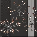 Modern Starburst Chandelier with Multiple Illuminated Bulbs for Stylish Interior