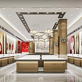 Jewelry Store Interior Design with Elegant Display Counters Ceiling Lights and Jewelry Displays