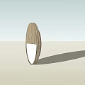 Modern Wooden Oval Shaped Wall Sconce With White Panel For Minimalist Interior Design