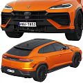 Orange Lamborghini SUV With Sporty Design Black Wheels And Rear Spoiler