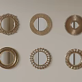 Decorative Round Mirrors With Different Ornate Frames For Home Wall Decoration 3d model