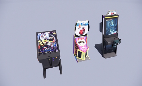 video game city equipment 3d model