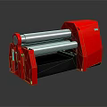 Red Metalworking Rolling Equipment With Dual Silver Rollers And Solid Construction