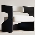 Modern Lounge Chair With Black Frame And Beige Cushion Sleek Design