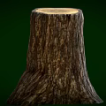 Natural Wooden Log Cross Section With Visible Tree Rings And Bark Texture