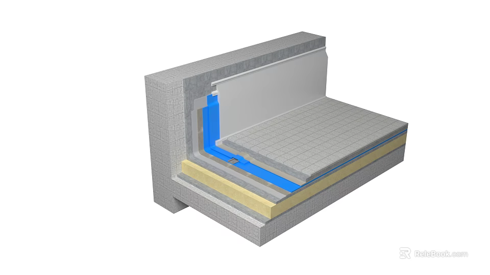 Garden Landscape Sectional Construction With Layered Materials And Drainage System 3d model 
