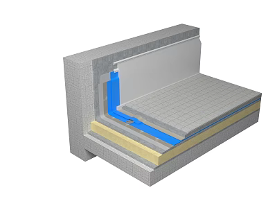Garden Landscape Sectional Construction With Layered Materials And Drainage System 3d model