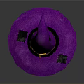 Purple Witch Hat With Black Belt Gold Buckle And Leaf Decorations