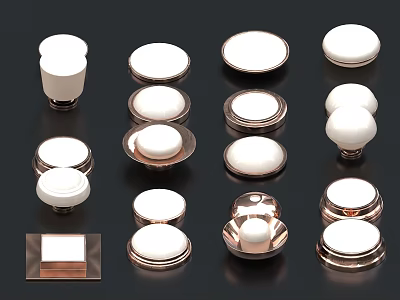Various White Downlights And Spotlights With Metallic Frames For Home Lighting 3d model