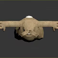 Fluffy Cartoon Style Game Movie Character With Long Ears And Outstretched Arms